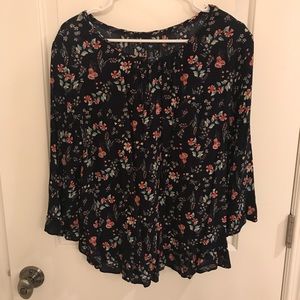 Gap Navy Floral Blouse